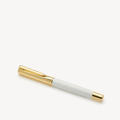 Brass and Enamel Pen - white