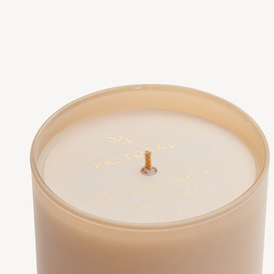 Pastoral Candle with Marbleized Silk Wrap
